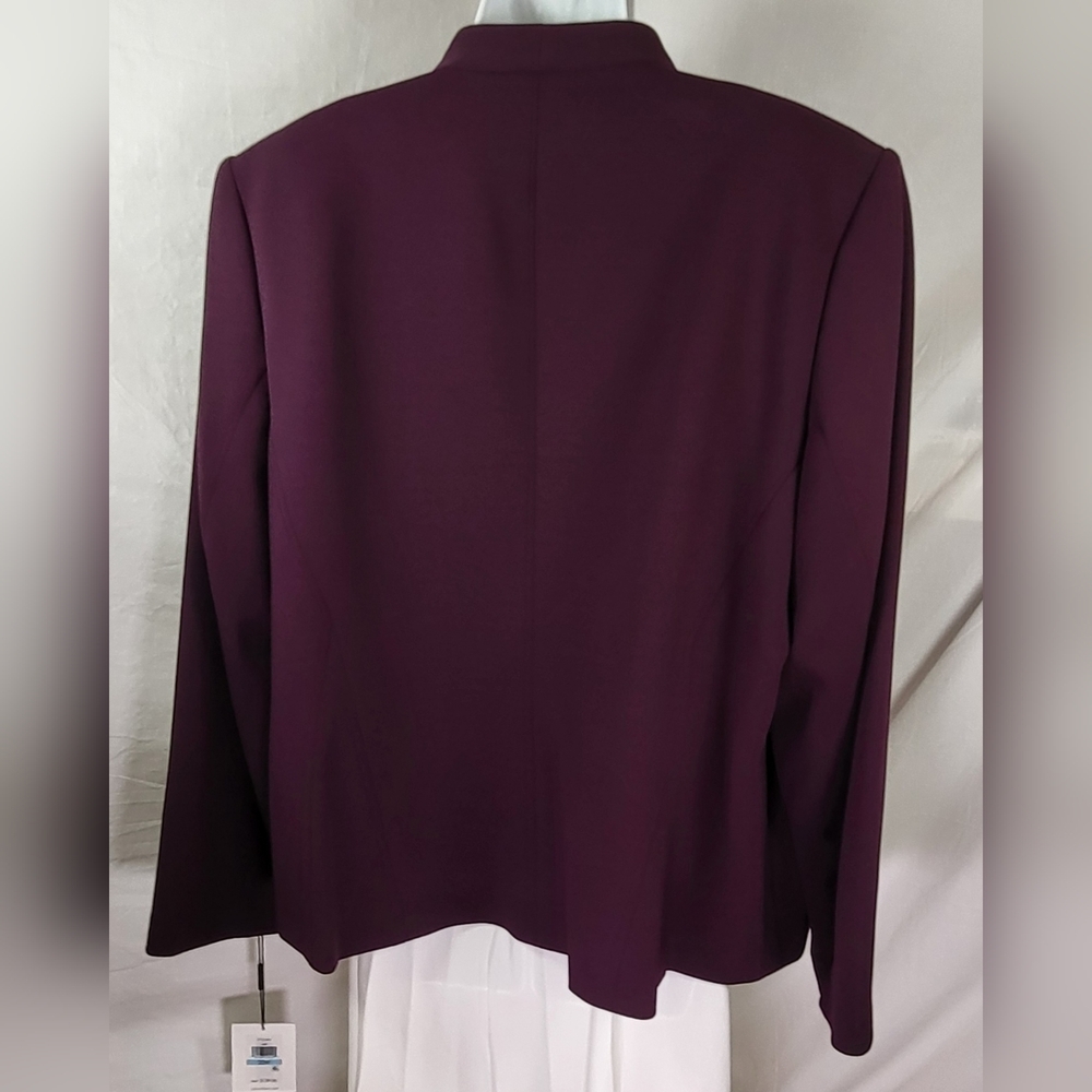 CALVIN KLEIN Collection Purple One Button Scuba Jacket - Plus Size 20W - Picture 4 of 7